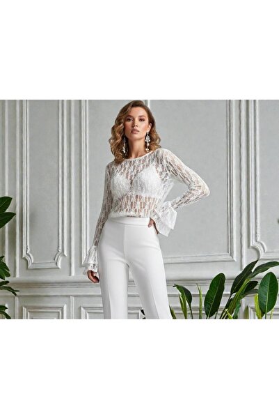 MAXORA SHOP Lace top with flared sleeves