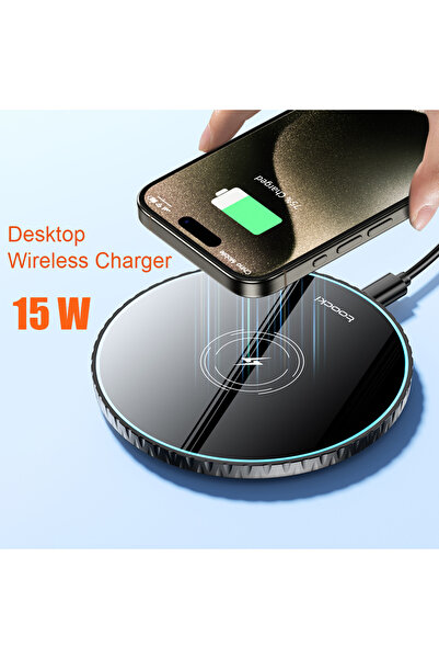 Toocki قاعدة شحن لاسلكية سوداء بقوة 15 واط، محطة شحن لاسلكي سريع لأجهزة آيفون...