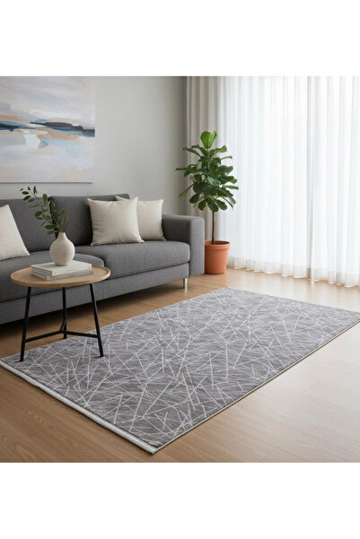 Yağmurser Lüx Yumuşak Dokulu Kaymaz Taban Halı Yolluk 3042 Antrasit