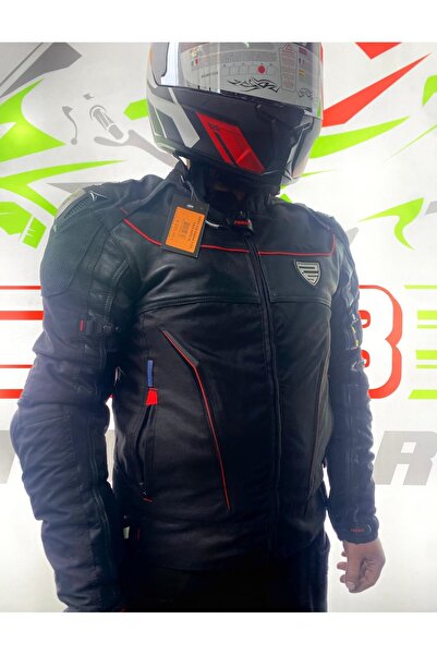 Prosev FİBBA 186 Leather Siyah Hörgüçlü 4 Mevsim Motorcu Montu