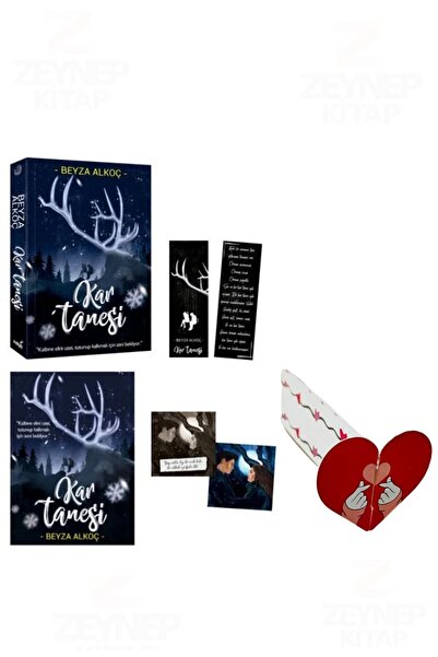 İndigo Kitap Kar Tanesi(Karton Kapak)Ayraç Poster Özel Tasarım Kalp Ayraç Hed...