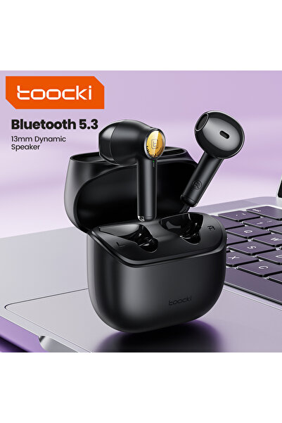 Toocki Black ENC Bluetooth 5.3 Headphones TWS HiFi Sound Stereo Earphones wit...