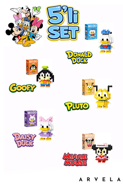 Arvela Mickey Mouse Evreni 5'li Set Kutulu Gönderim - Koleksiyonluk