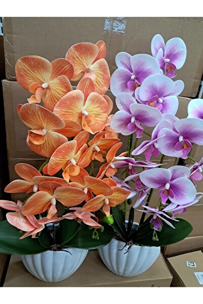 Abasic Artificial flowers in ceramic pot orchid wei A-80885