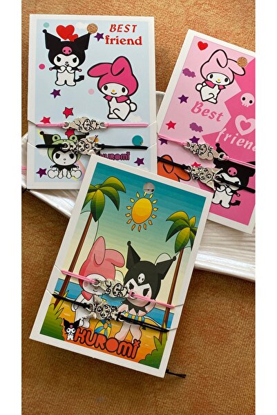 SELUVİA Kuromi Arkadaş Bilekliği 2’li Set – Sevimli Kuromi Tasarımlı Dostluk ...