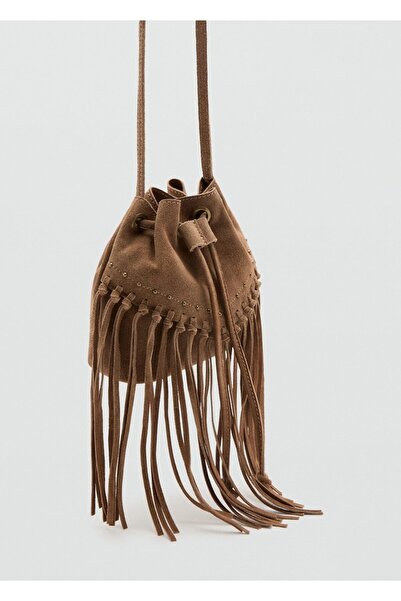 MANGO Kids Saçaklı süet çanta