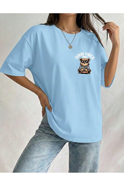 BUWOM Γυναικείο μπλουζάκι AYICIK Good Vibes Only με λαιμόκοψη ποδηλάτου