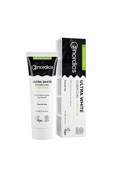 Nordics Pasta de dinti pt. albire cu carbune si matcha, 75ml