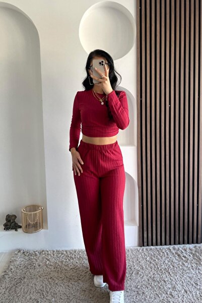 Mistix Gathered Side Hem Irmak Set - Red Red