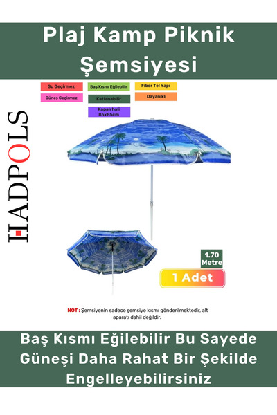 HadPols #Şemsiye Fiber Telli Büyük Boy Katlanabilir Güneşten Koruyan Su Geçir...