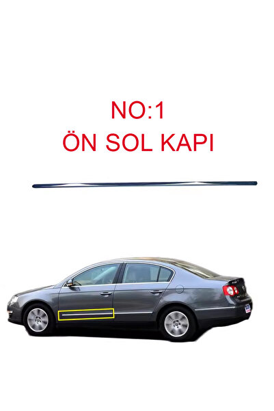 GCP German Car Parts شريط كروم للباب الأمامي الأيسر لسيارة باسات B6 - شريط ني...