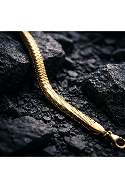 stainless steell Steel Gold Thick Italian Women's Bracelet 17+5 cm Extension