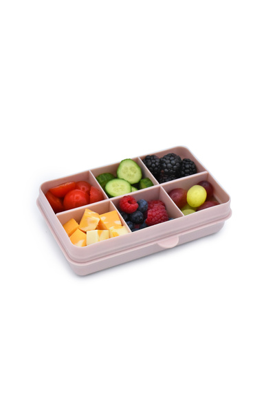 Melii Snack box 6 compartments, melii, pink for children over 0 months old