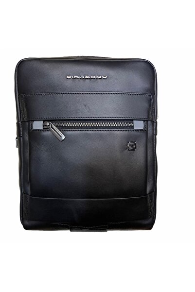 PIQUADRO Piquadro, Obidos, Μικρή, Δερμάτινη Τσάντα Χιαστί, Μαύρη, 22 x 28 x 5...
