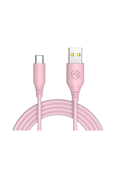 TELLUR Cablu silicon USB to Type-C, 3A, 1m, roz