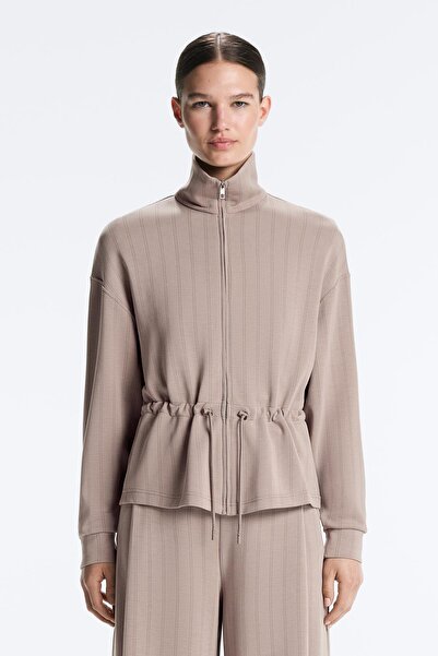 Oysho Soft-touch modal jacket with adjustable waist and high collar