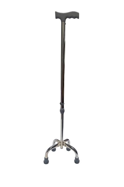 HÇ MEDİKAL 4 Ayaklı Quatrapot Tetrapod Krom Denge Bastonu Asa