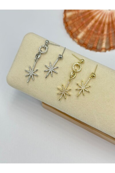 BYYEŞO Hanging Detail Pole Star Earrings