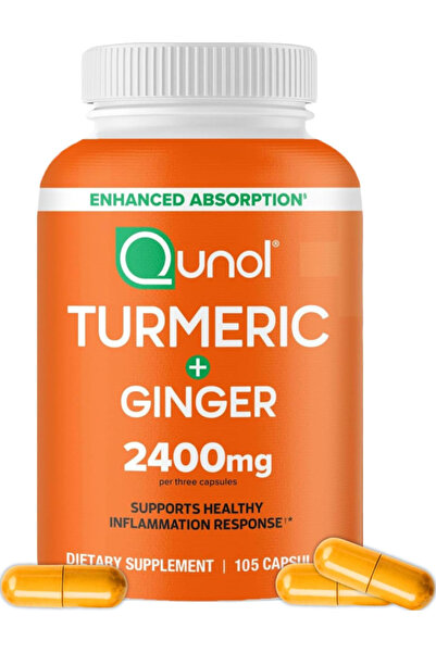 Qunol Turmeric Curcumin with Black Pepper & Ginger 2400mg Turmeric Extract wi...