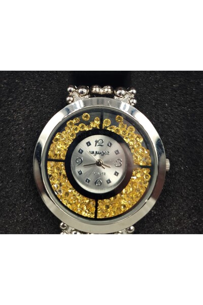 Generic Silver watch with a gold frame