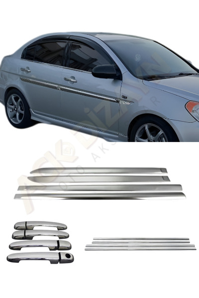 HYUNDAİ ACCENT ERA 3'LÜ YAN KROM SETİ (YAN KAPI ÇITASI+CAM ÇITASI+KAPI KOL) A+ PASLANMAZ