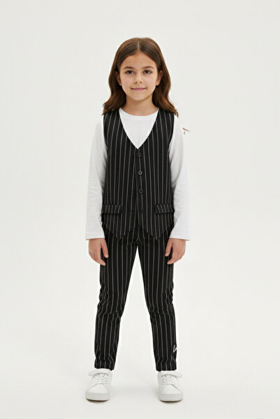 NEWKİDS Детски панталони с райета, жилетка с копчета, класическа блуза с дълг...