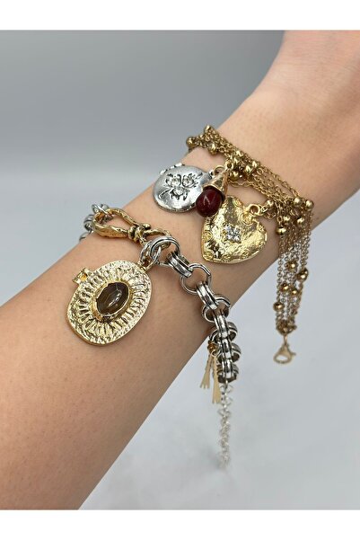 BYYEŞO سوار بتفاصيل تشارم مزدوجة (فولاذ)