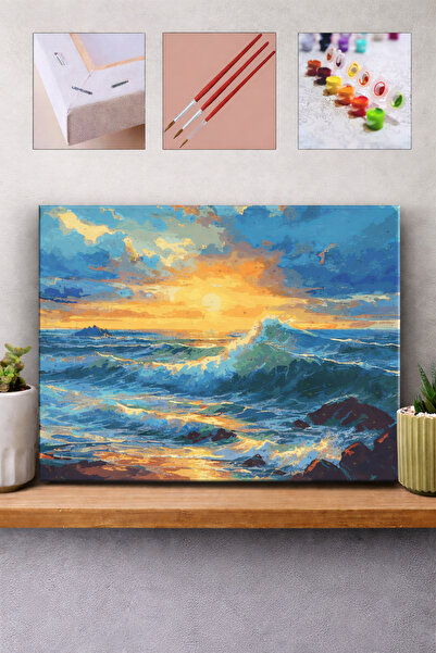 Carmen Sayılarla Boyama Seti - Gün Batımında Dalgalar