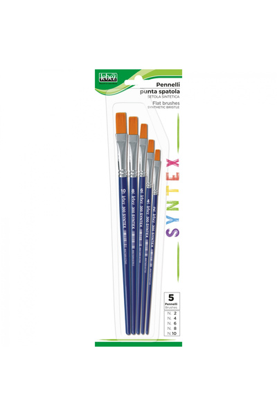 Lebez Set of 5 brushes, straight synthetic tip (blister), children ages 3 yea...