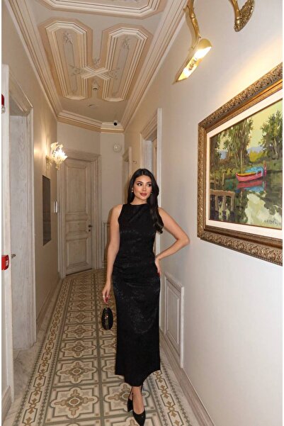 Amaze Saten leopar elbise