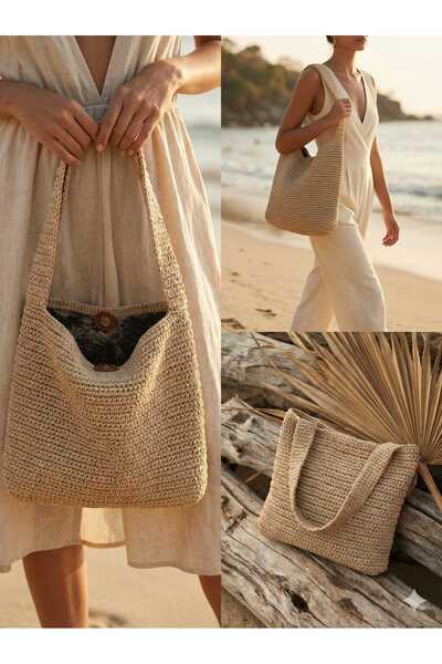 Handmade ADA BIJUTERI el yapımı, örme, suni deri çanta