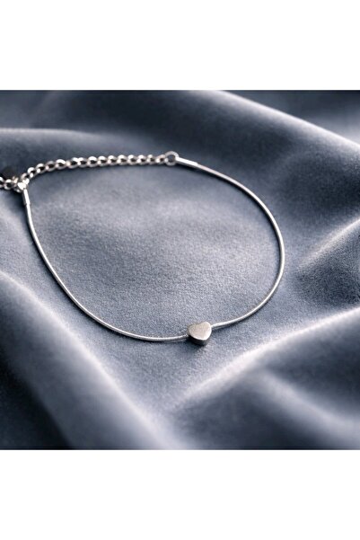 stainless steell Steel Silver Tiny Heart Women's Bracelet 17 +5Cm Extension