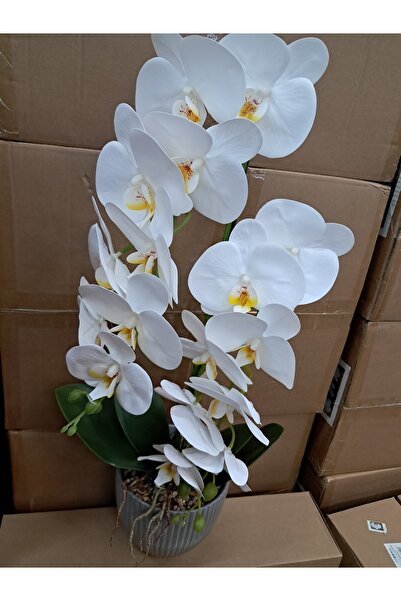 ABAZAR Artificial flowers in ceramic pot orchid wei A-80420