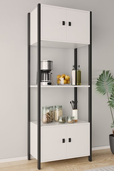 Tedarikcenter 4 Kapaklı 4 Raflı Kahve Köşesi Mutfak Rafı Mutfak Bangosu Malze...