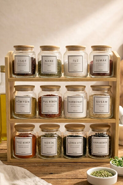 Fhilli Prime - 3-Tier 19-Piece Storage Container Organizer Spice Rack Set wit...