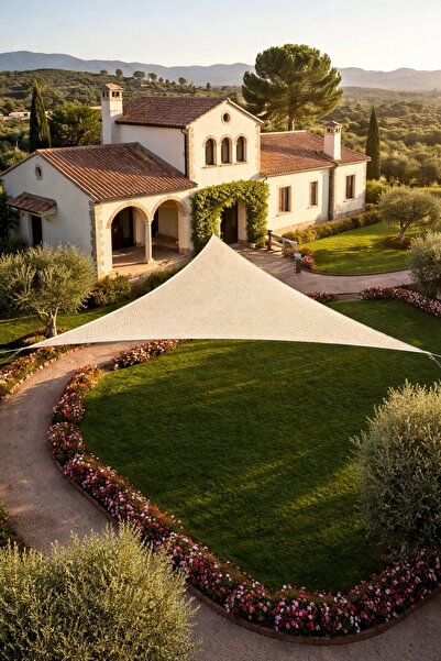 sizenelazım Üçgen Jüt File Gölgelik – Bahçe, Balkon ve Teras İçin Doğal Gölge...