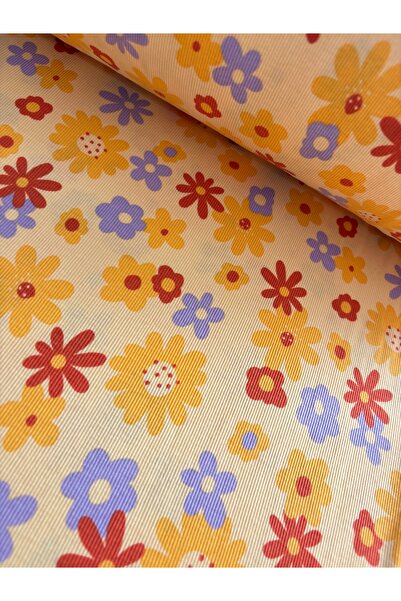 Yavuzoğulları Çiçek desen kaş korse pamuklu pijamalık kumaş 100x100