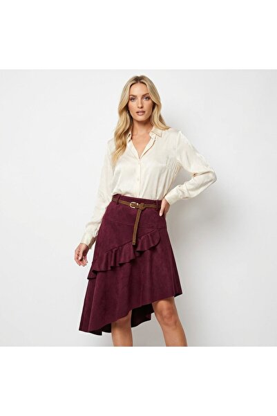 MAXORA SHOP Fusta din piele intoarsa ecologica