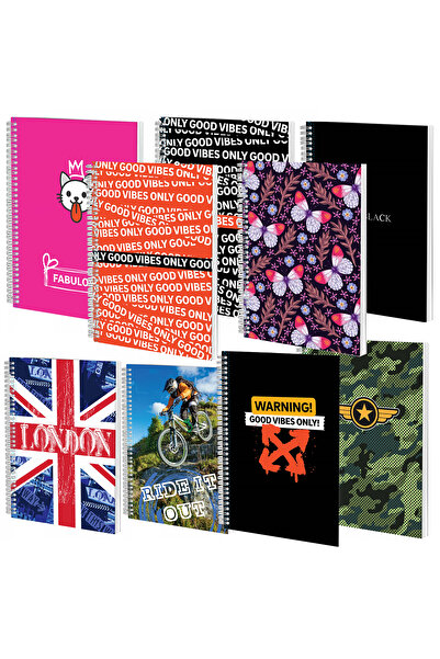 PIGNA Caiet spiralat A4 140 coli cu copertă PP liniată, asortate