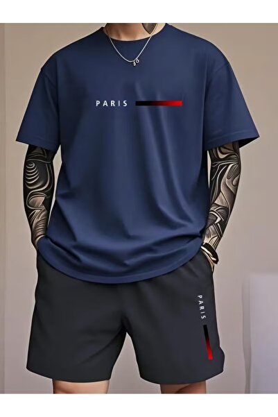 PAVRO Unisex Oversize Shorts Set Top and Bottom Two-Piece Comfortable Fit Par...