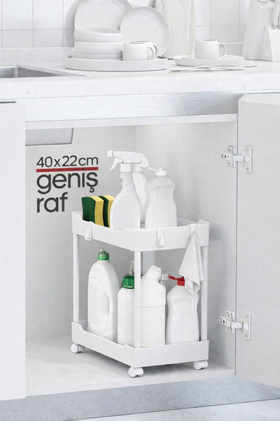 Mim Life Beyaz 2 Katlı Düzenleyici Mutfak Rafı Banyo Rafı, Dolap Tezgah Altı ...