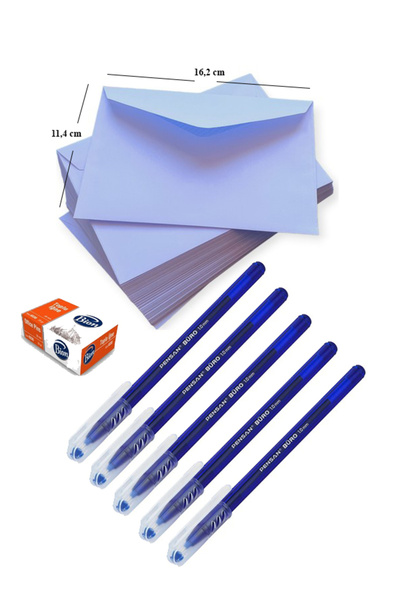 EKM 100 قطعة من مغلفات دعوات الزفاف + 5 قطع من أقلام الحبر الجاف + إبرة كبيرة