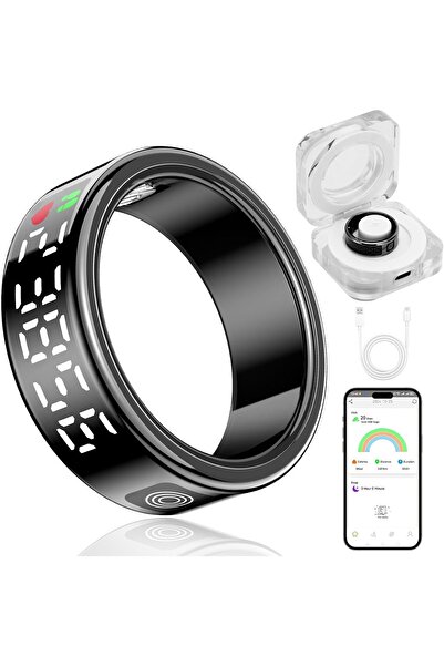 Arabest Smart Ring with Display,Fitness Tracker,Heart Rate Monitor,IP68 Water...