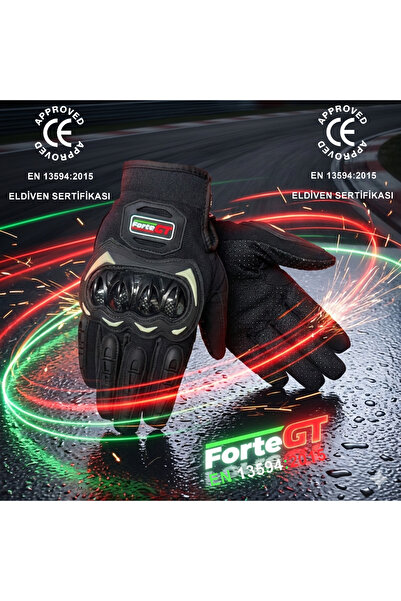 Forte GT GT 10 Pro Korumalı Motosiklet Eldiveni CE EN 13594 Sertifikalı