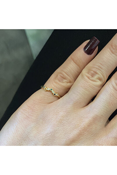 GOX خاتم ملون من الأحجار الكريمة غير متماثل الشكل على شكل إصبع صغير