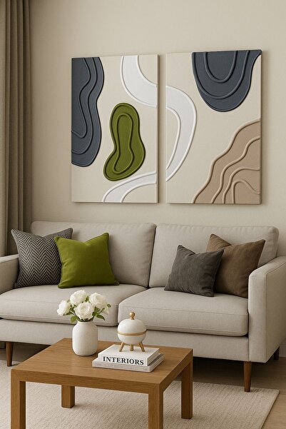 diğer01 11 3 Boyutlu Alçı Tablo Minimalist Tablo El Yapımı Tablo