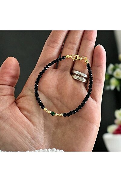 Ezera Brățară elegantă de damă Tara cu spinel negru și malachit