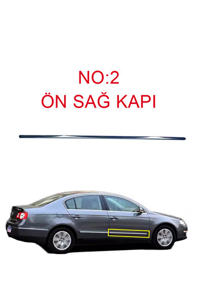 GCP German Car Parts شريط كروم للباب الأمامي الأيمن لسيارة باسات B6 - شريط ني...