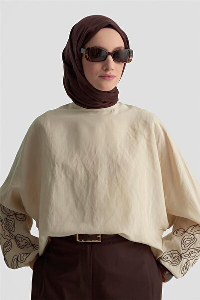 Armine Balloon Sleeve Blouse 25Kd9001 Sand