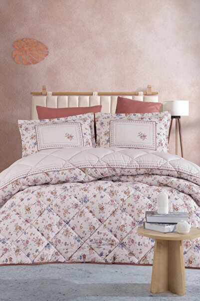 Clasy Ranforce %100 Pamuk Çift Kişilik Yorgan Seti Visam V1 Kiremit